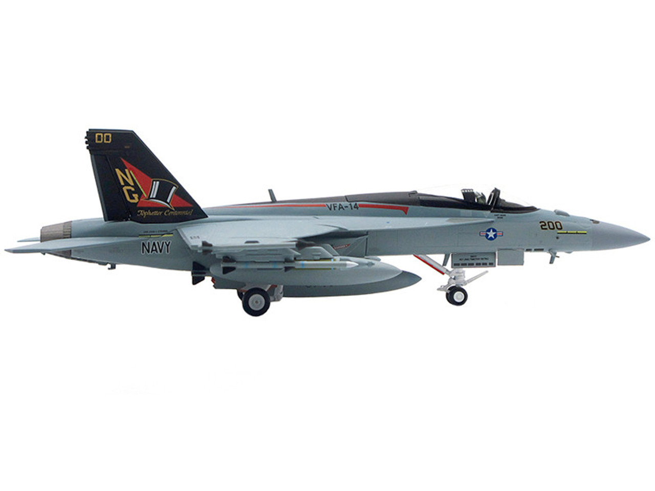 McDonnell Douglas F/A-18E Super Hornet Fighter Aircraft US Navy "100th Anniversary Edition" "VFA-14 Tophatters" (2019) Limited Edition to 600 pieces Worldwide 1/72 Diecast Model by JC Wings