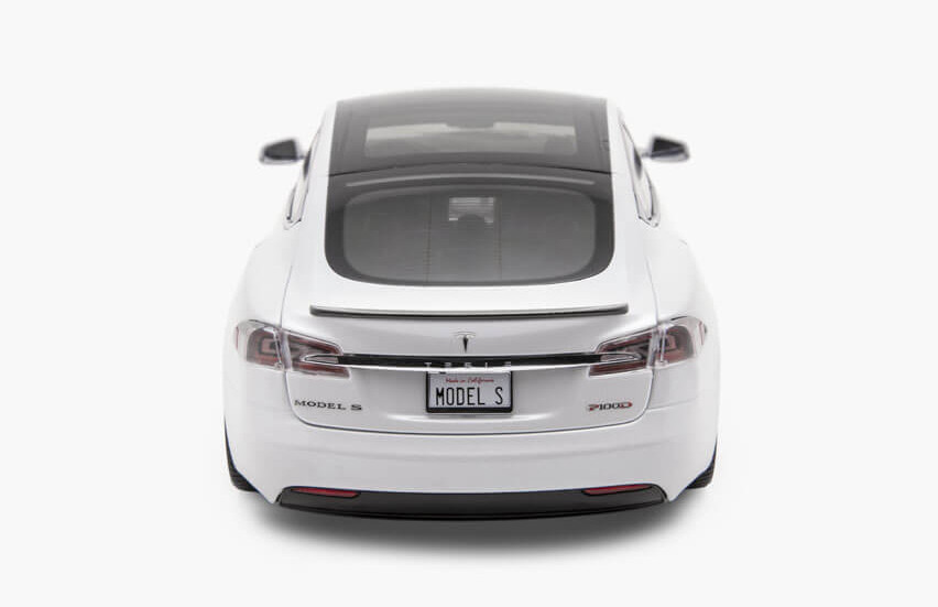 118 Official Dealer Edition Tesla Model S P100d White Diecast Car Model