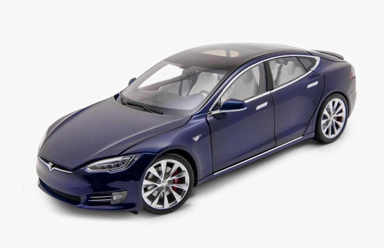 1/18 Official Dealer Edition Tesla Model S P100D (Blue) Diecast Car Model