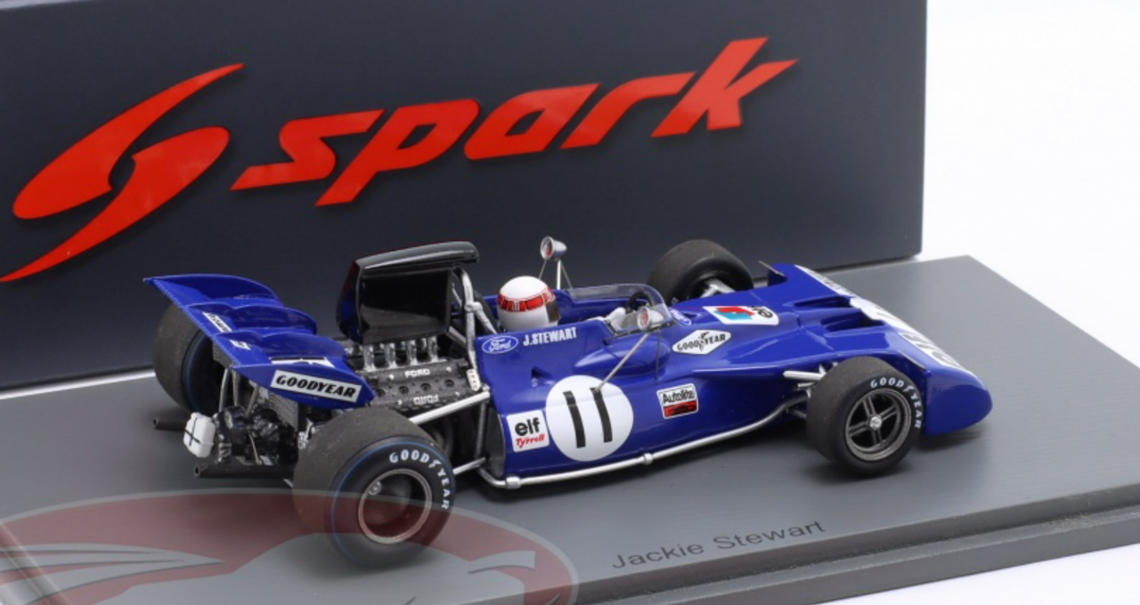 1/43 Spark 1971 Formula 1 Jackie Stewart Tyrrell 003 #11 Winner French GP Car Model