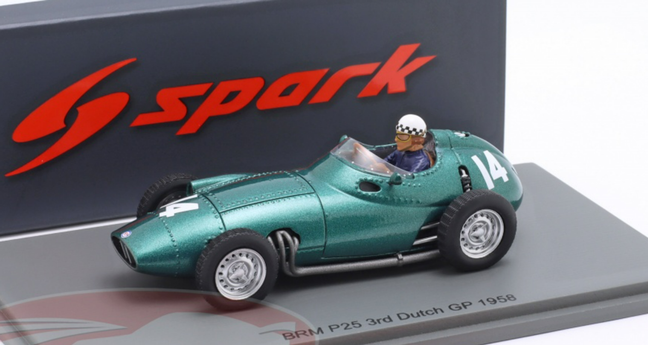 1/43 Spark 1958 Formula 1 Jean Behra BRP P25 #14 3rd Dutch GP Car Model