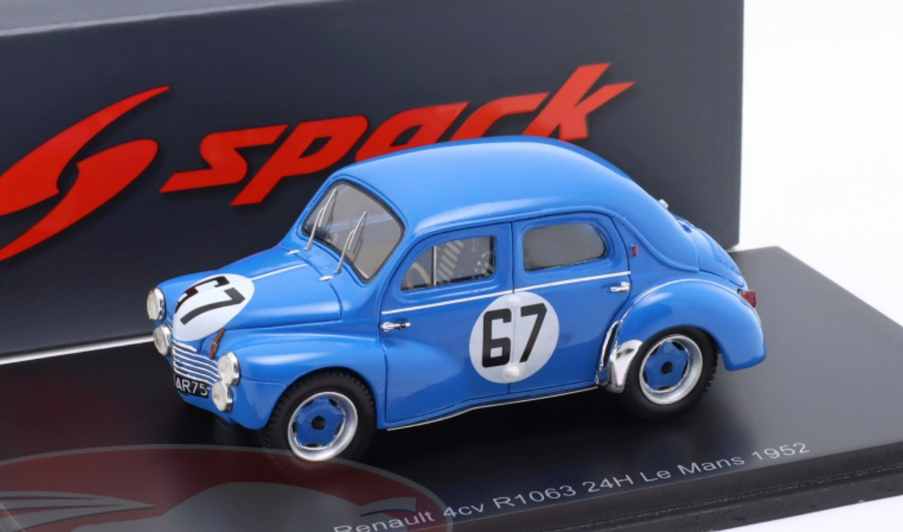 1/43 Spark 1952 Renault 4CV 1063 #67 24h LeMans Jean Rédélé, Guy Lapchin Car Model