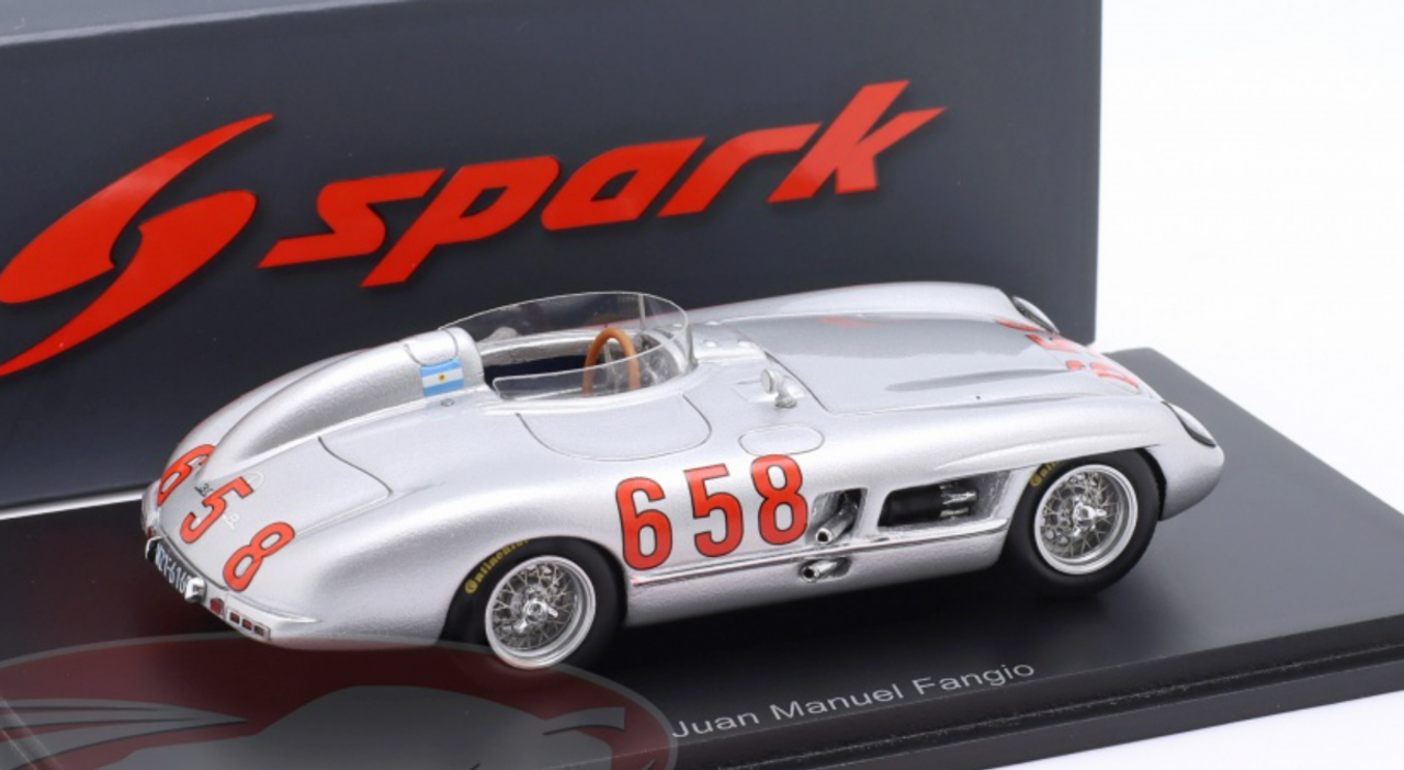 1/43 Spark 1955 Mercedes-Benz 300 SLR #658 2nd Mille Miglia Daimler Benz AG  Juan Manuel Fangio Car Model