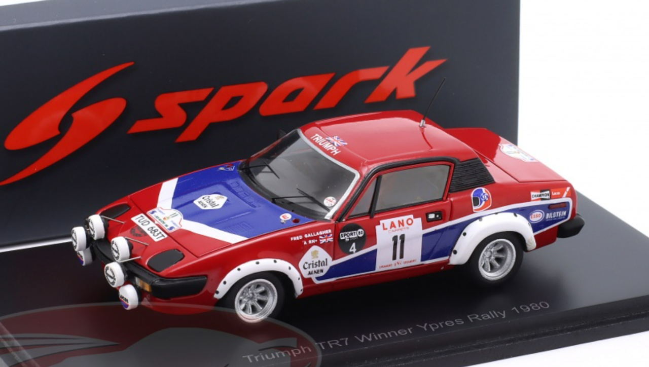 1/43 Spark 1980 Triumph TR7 V8 #11 Winner Rallye Ypres British Leyland Cars Tony Pond, Fred Gallagher Car Model