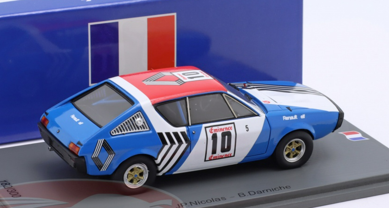 1/43 Spark 1973 Renault 17 Gordini #10 3rd Ronde Cevenole Jean-Pierre Nicolas Car Model