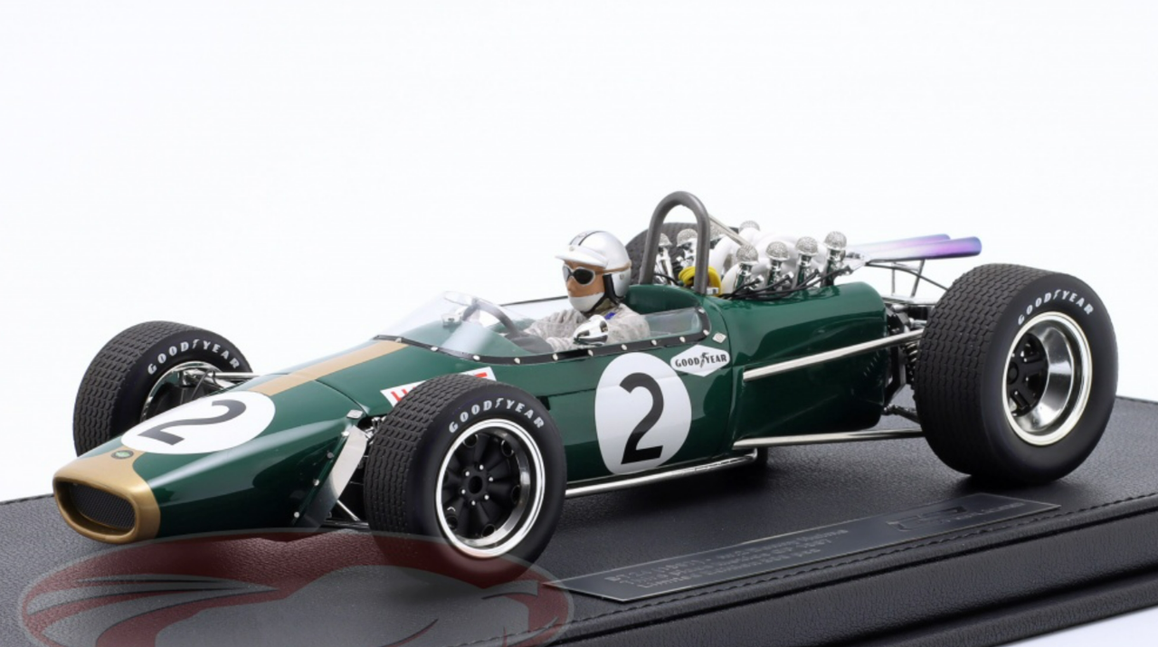 1/18 GP Replicas 1967 Formula 1 Denis Hulme Brabham BT24 #2 3rd Mexican GP Car Model with Figure