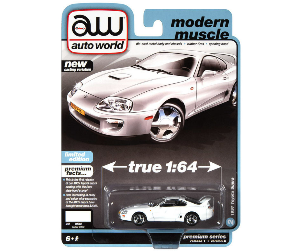 1/64 Auto World 1997 Toyota Supra (White) Diecast Car Model