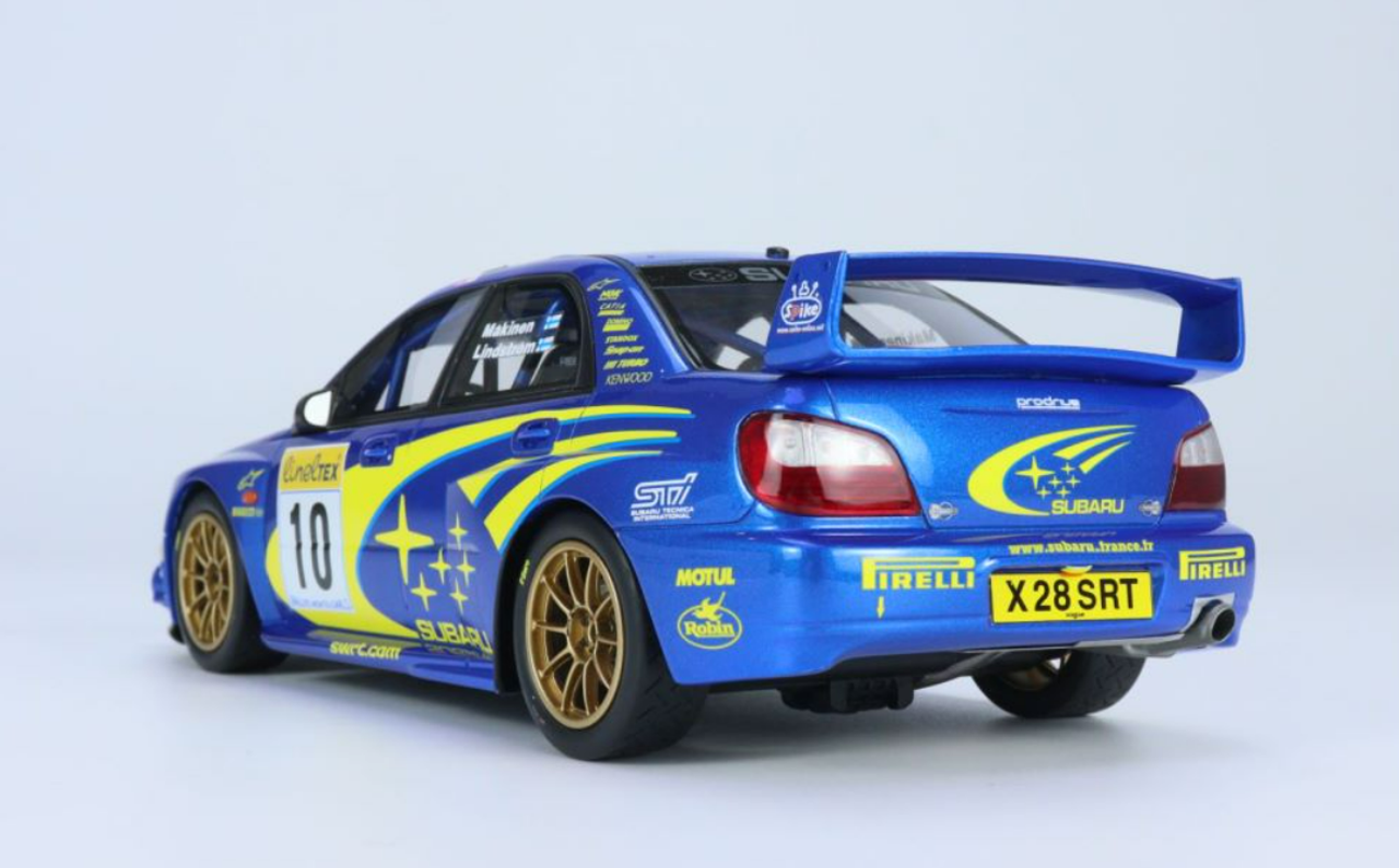 1/18 OTTO 2002 Subaru Impreza WRC (Blue) Rallye Monte Carlo Resin Car Model  - LIVECARMODEL.com