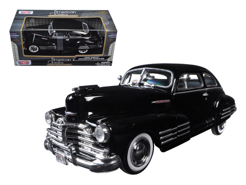 1/24 Motormax 1948 Chevrolet Aerosedan Fleetline (Black) Diecast