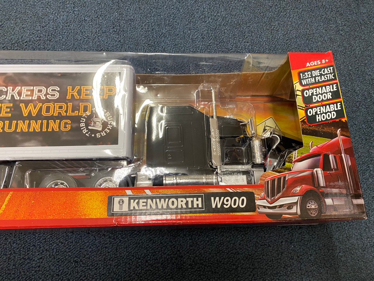 1/32 New Ray Kenworth W900 Trailer Route 66 (Black) Diecast Car Model