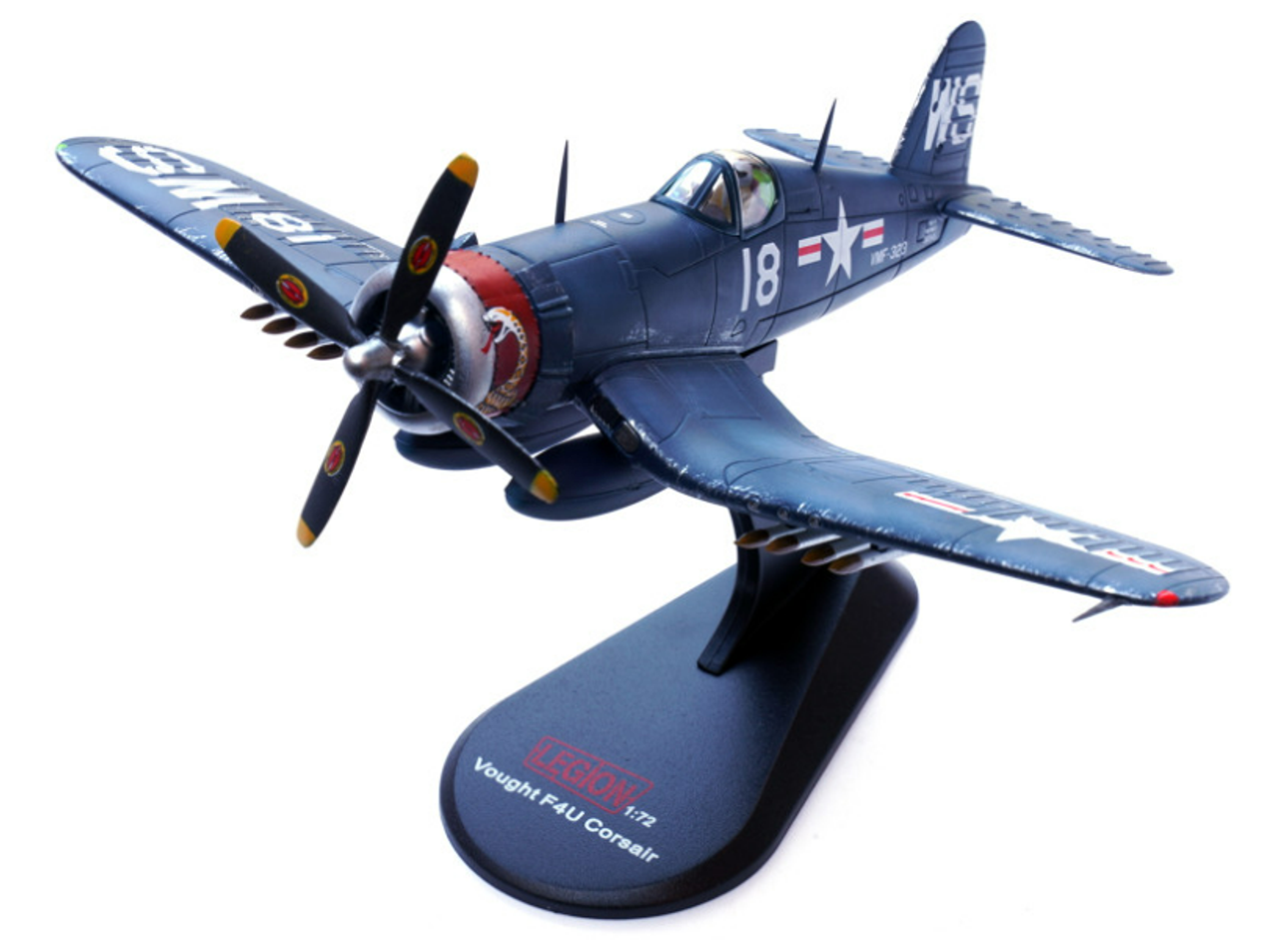 Vought F4U-4 Corsair Fighter Plane Marine Fighter Squadron 323 (VMF-323) "Death Rattlers" USS Sicily (CVE-118) (1951) 1/72 Diecast Airplane Model by Legion