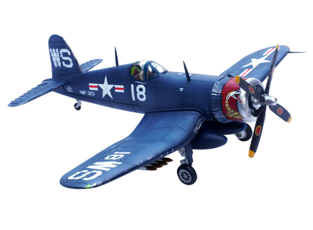 Vought F4U-4 Corsair Fighter Plane Marine Fighter Squadron 323 (VMF-323) "Death Rattlers" USS Sicily (CVE-118) (1951) 1/72 Diecast Airplane Model by Legion