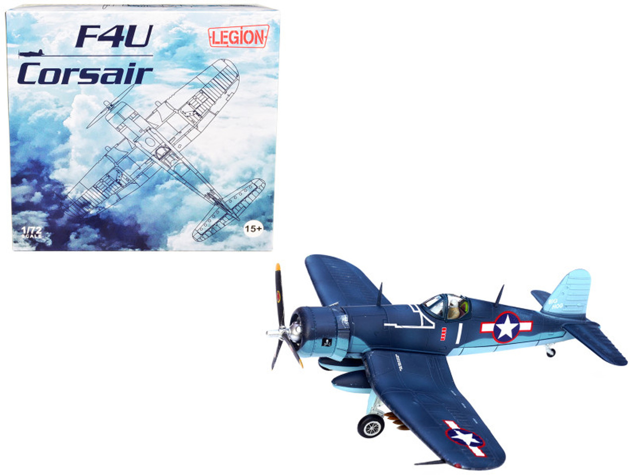 Vought F4U-1A Corsair Fighter Plane "Big Hog" VF-17 "Jolly Rogers" Captain Tommy Blackburn US Navy (1943) 1/72 Diecast Airplane Model by Legion