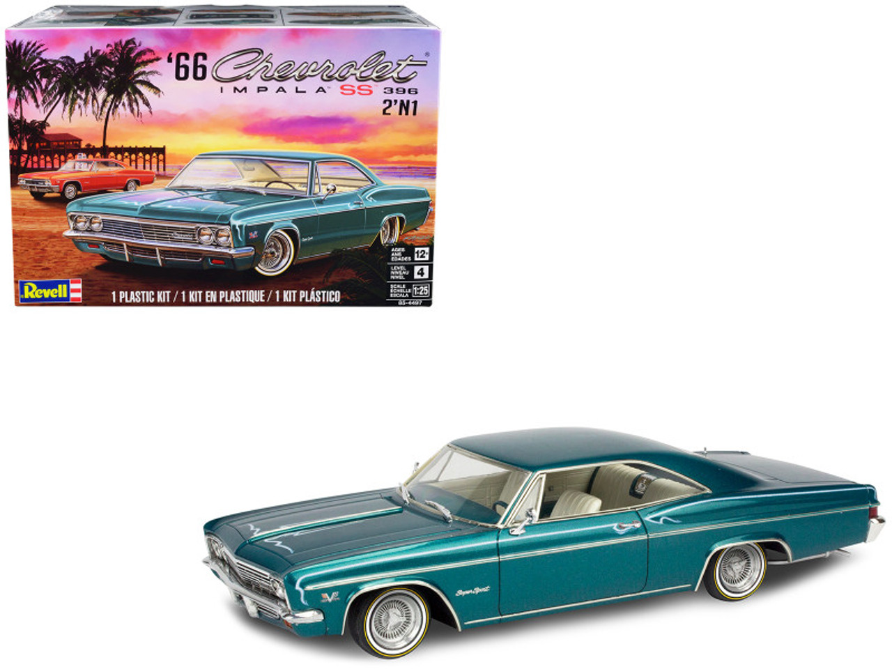 Level 4 Model Kit 1966 Chevrolet Impala SS 396 2-in-1 Kit 1