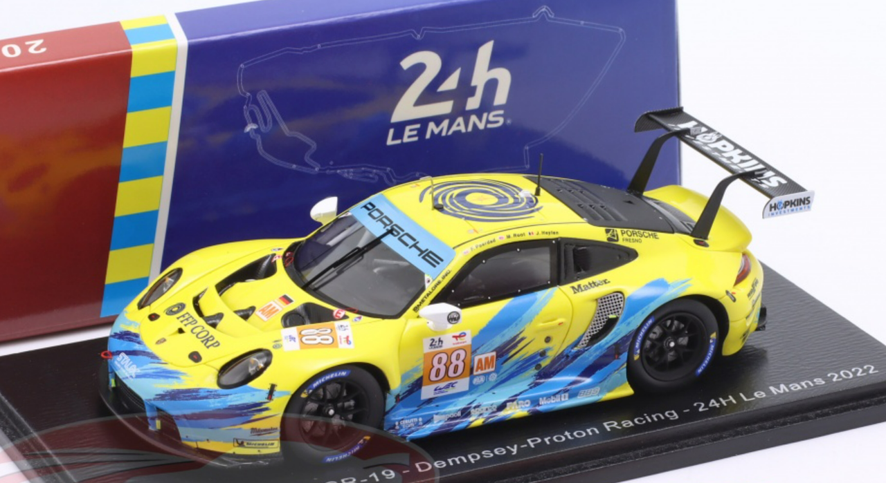 1/43 Spark 2022 Porsche 911 RSR-19 #88 24h LeMans Dempsey-Proton Racing Fred Poordad, Maxwell Root, Jan Heylen Car Model