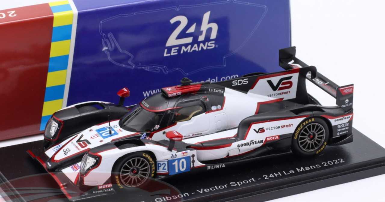 1/43 Spark 2022 Oreca 07 #10 24h LeMans Vector Sport Nico Müller, Ryan Cullen, Sébastien Bourdais Car Model