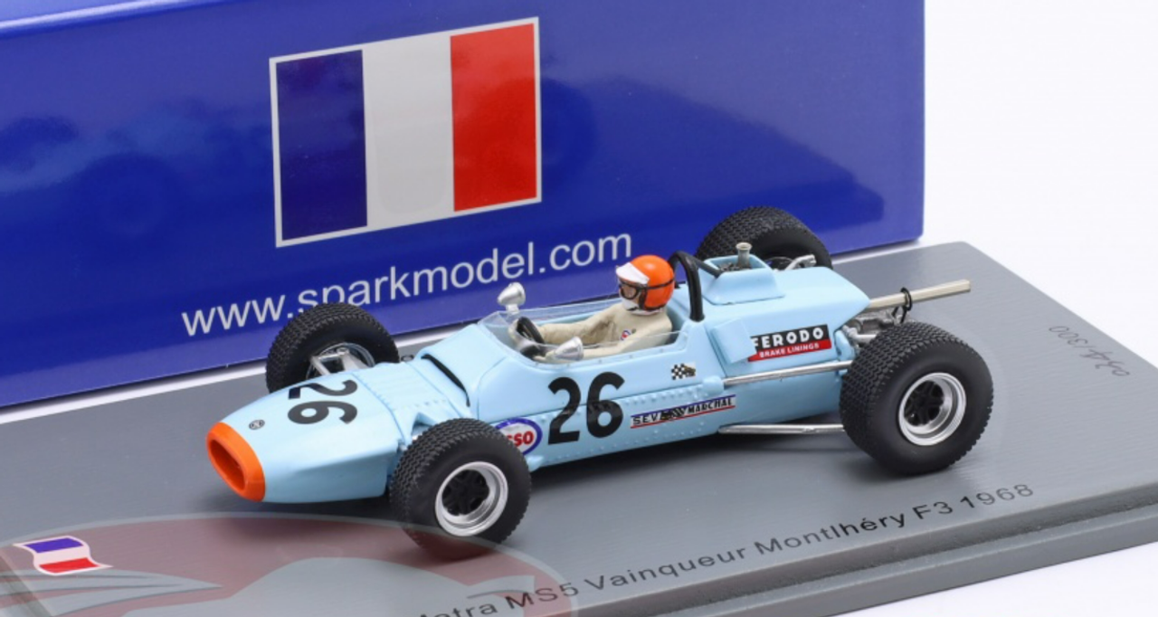1/43 Spark 1968 Formula 3 Jean-Pierre Jabouille Matra MS5 #26 winner Montlhery Car Model