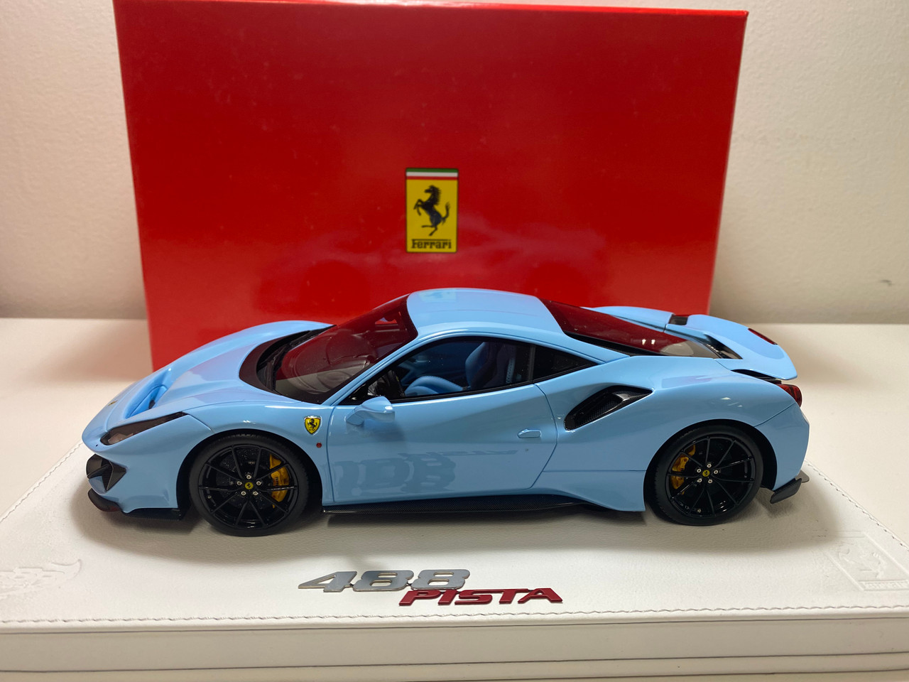 1/18 BBR Ferrari 488 Pista (Baby Blue) Resin Car Model