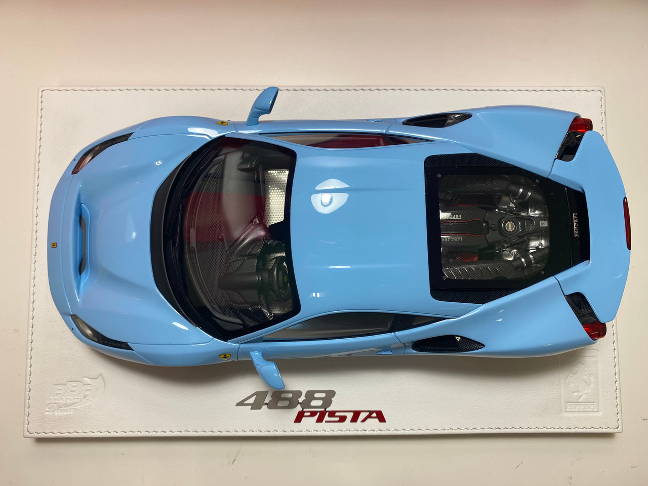 1/18 BBR Ferrari 488 Pista (Baby Blue) Resin Car Model Limited 50 Pieces