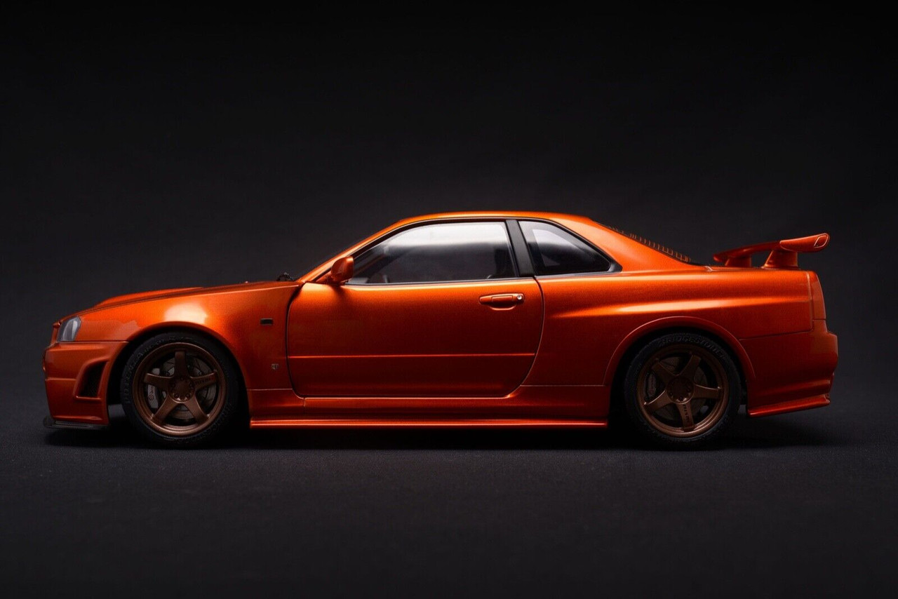 1/18 Motorhelix Nissan Skyline GT-R GTR (R34) Z-Tune (Orange 