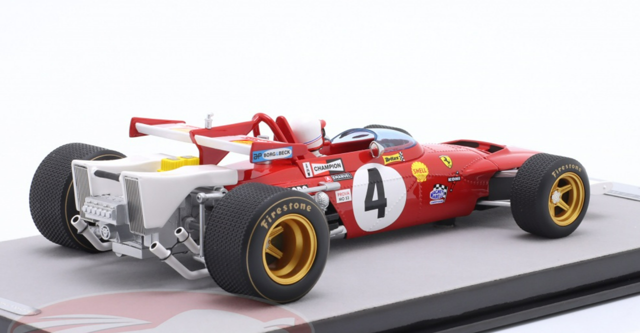 1/18 Tecnomodel 1970 Formula 1 Clay Regazzoni Ferrari 312B #4 Winner Italy GP Car Model