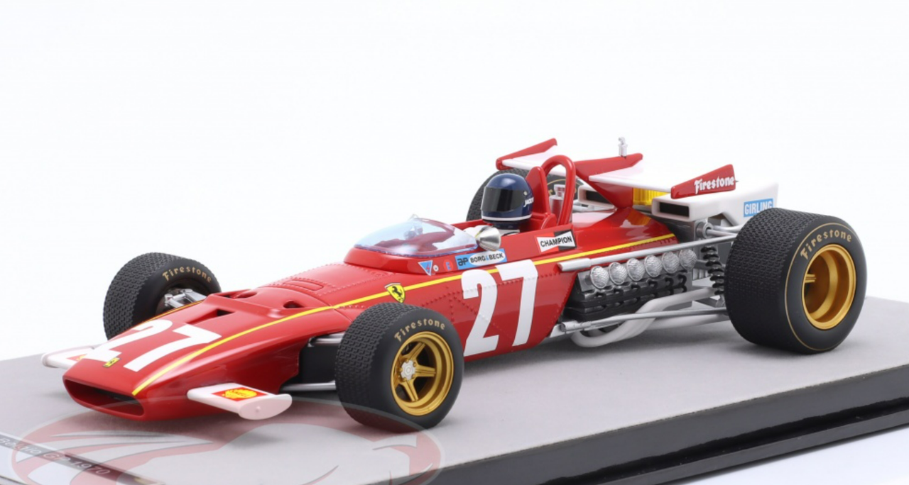 1/18 Tecnomodel 1970 Formula 1 Jacky Ickx Ferrari 312B #27 Belgium GP Car Model