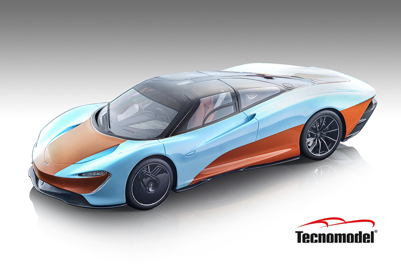 1/43 Tecnomodel 2020 Mclaren Speedtail (Light Blue & Orange) Resin Car Model