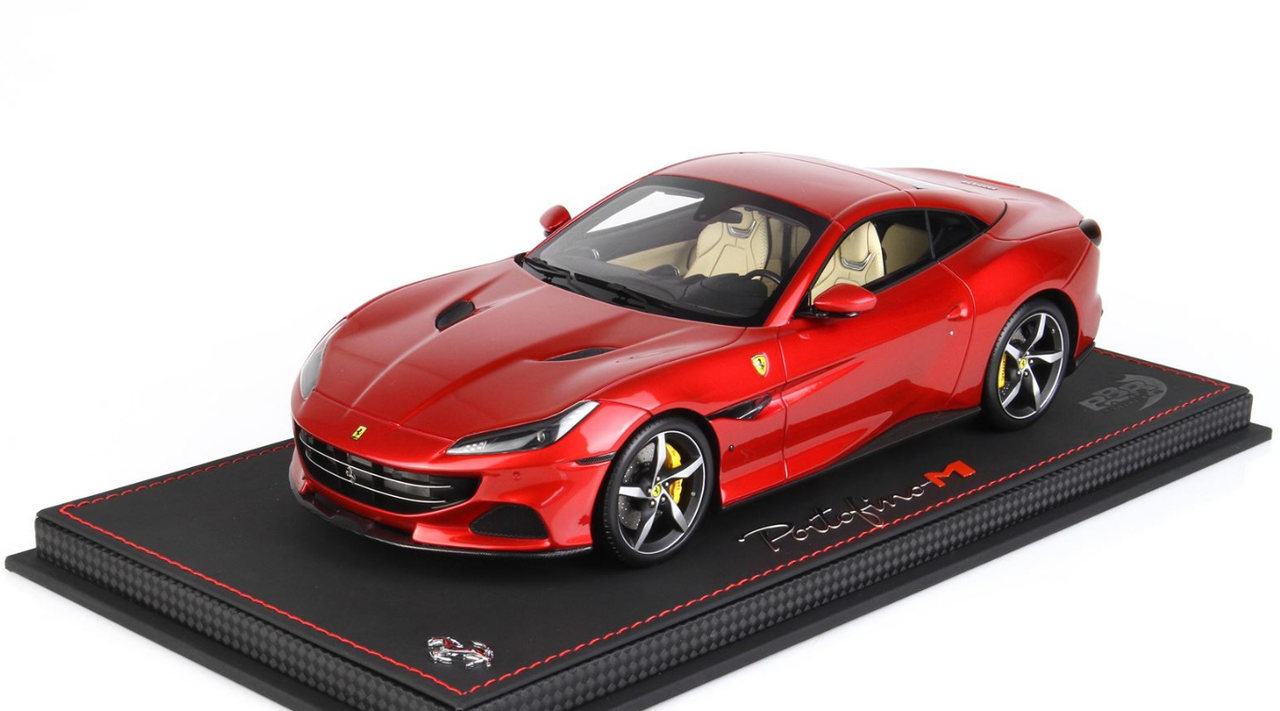 1/18 BBR Ferrari Portofino M Spider Closed Roof (Rosso Fuoco Metallic Red) Resin Car Model Limited 40 Pieces