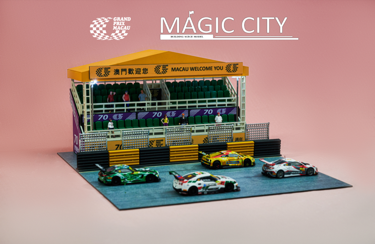 1/64 Magic City Grand Prix Macau Grandstands Diorama (Figures & Cars NOT Included)