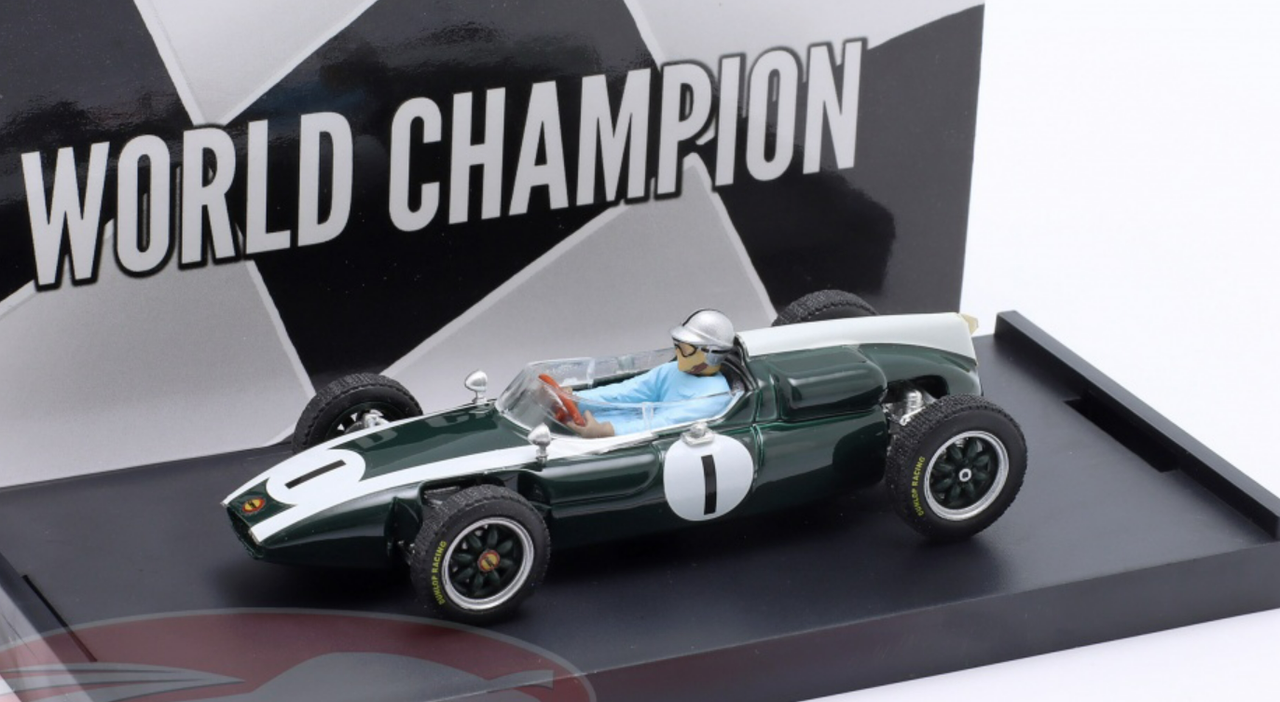 1/43 Brumm 1960 Formula 1 Jack Brabham Cooper T53 #1 Winner British GP World Champion Car Model with Driver Figure