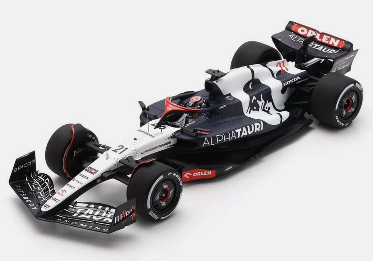 1/18 Spark 2023 Formula 1 AlphaTauri AT04 No.21 Scuderia AlphaTauri Nyck de Vries Bahrain GP Resin Car Model