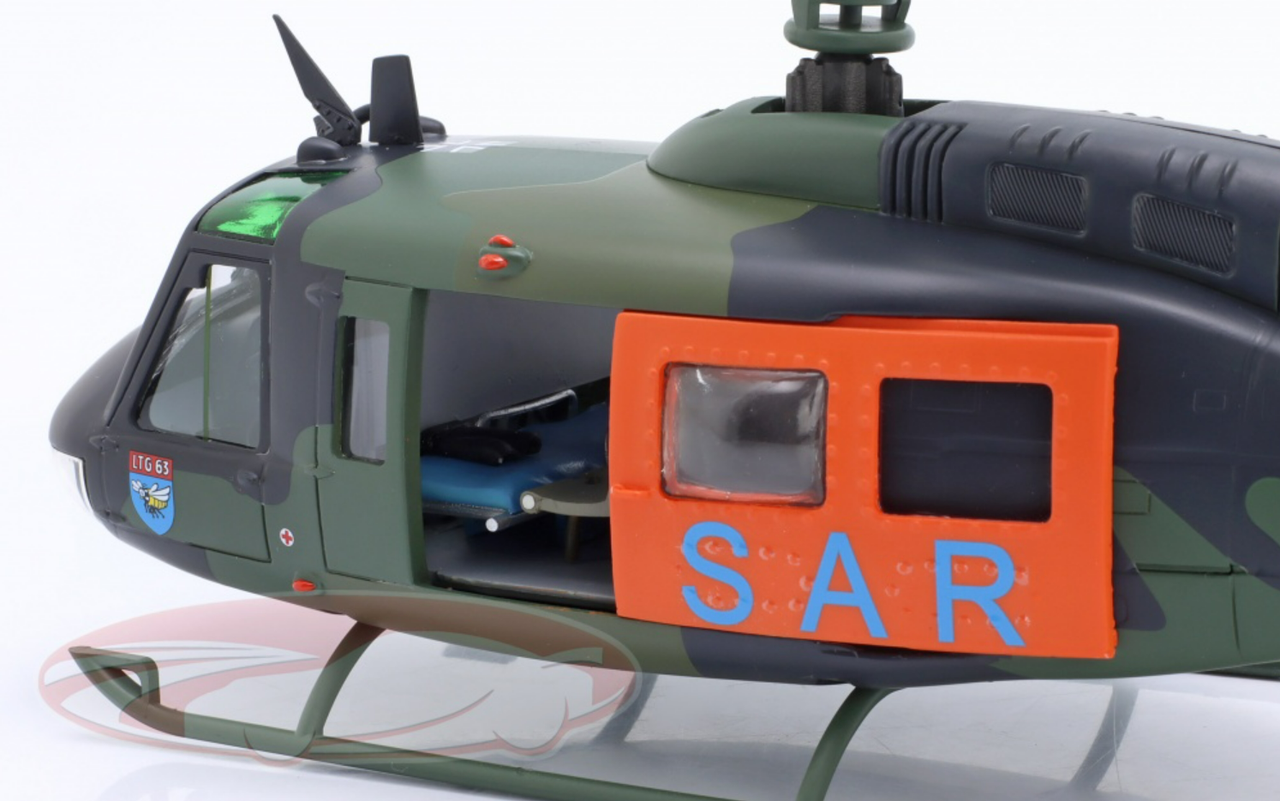1/35 Schuco Bell UH 1D Helicopter German Army Bundeswehr "SAR" (Green & Orange) Model