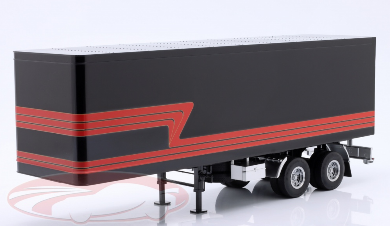 1/18 Road Kings Semi-Trailer (Black with Red Stripe) Diecast Model