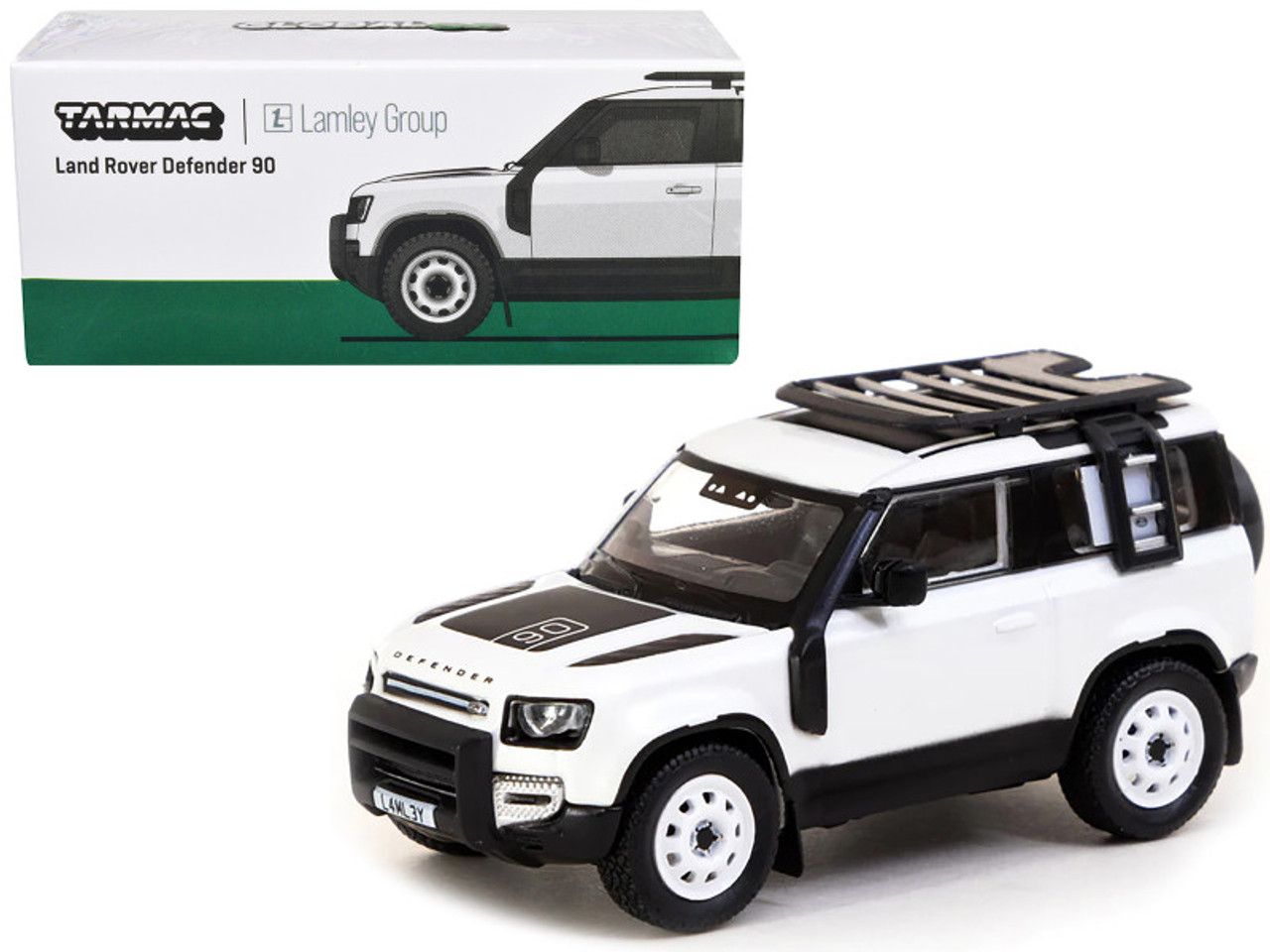 1/64 Tarmac Works Land Rover Defender 90 White Metallic Diecast Model Car