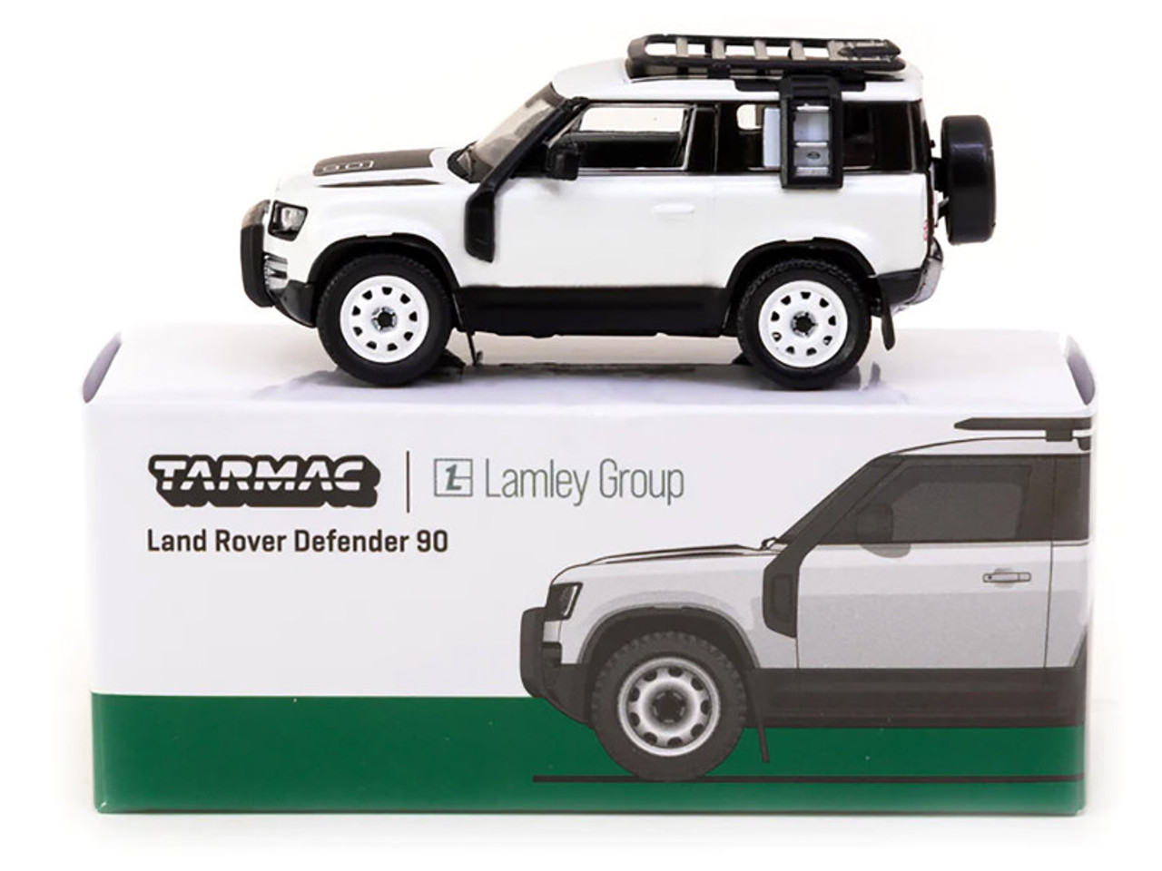 1/64 Tarmac Works Land Rover Defender 90 White Metallic Diecast Model Car