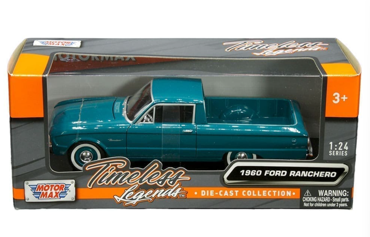 1/24 Motormax 1960 Ford Falcon Ranchero Pickup (Blue Green) Diecast Car Model