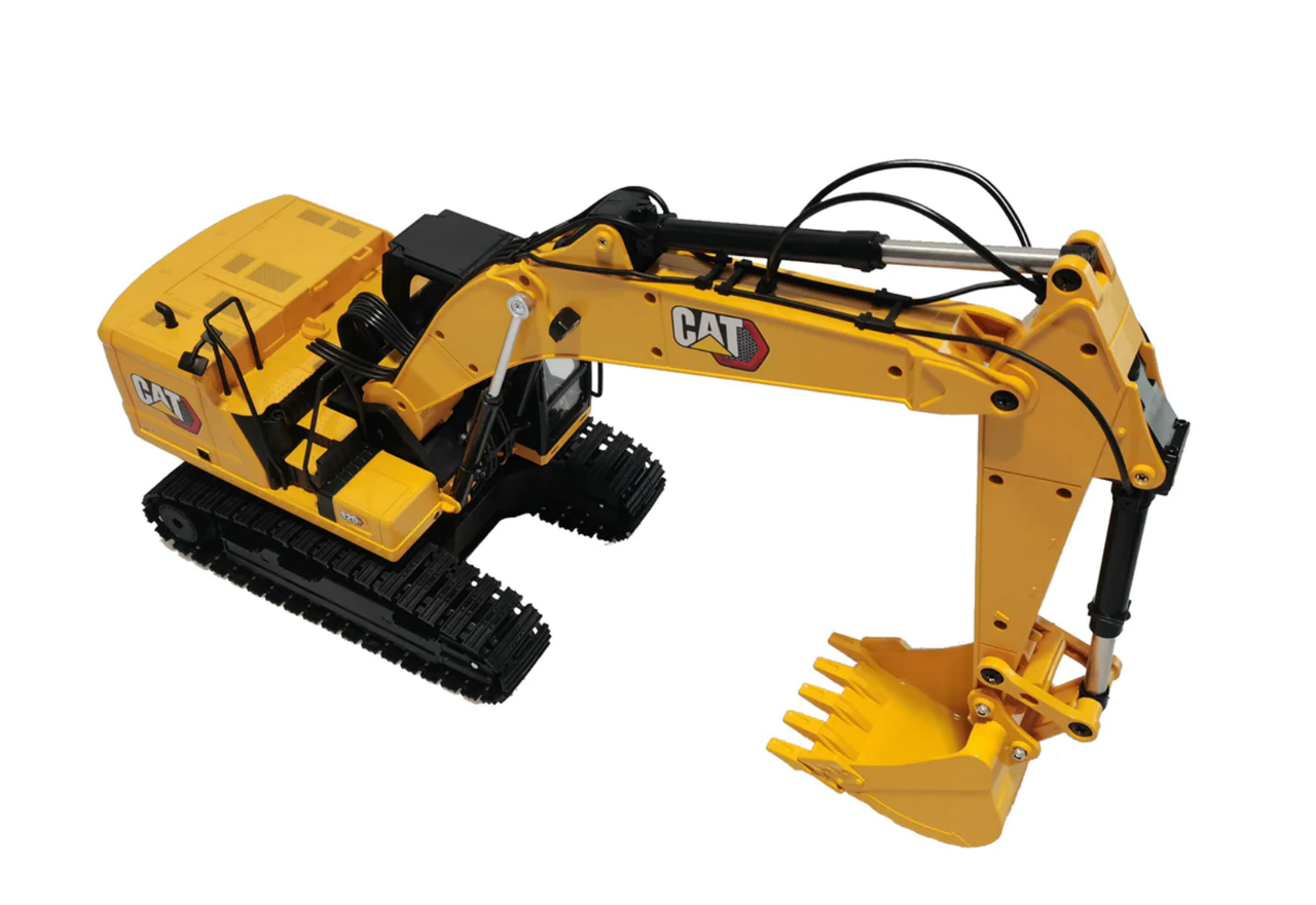 1/16 Diecast Masters CAT 320 Radio Control Excavator with Bucket, Grapple and Hammer Attachments