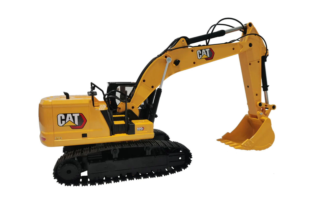 1/16 Diecast Masters CAT 320 Radio Control Excavator with Bucket, Grapple and Hammer Attachments