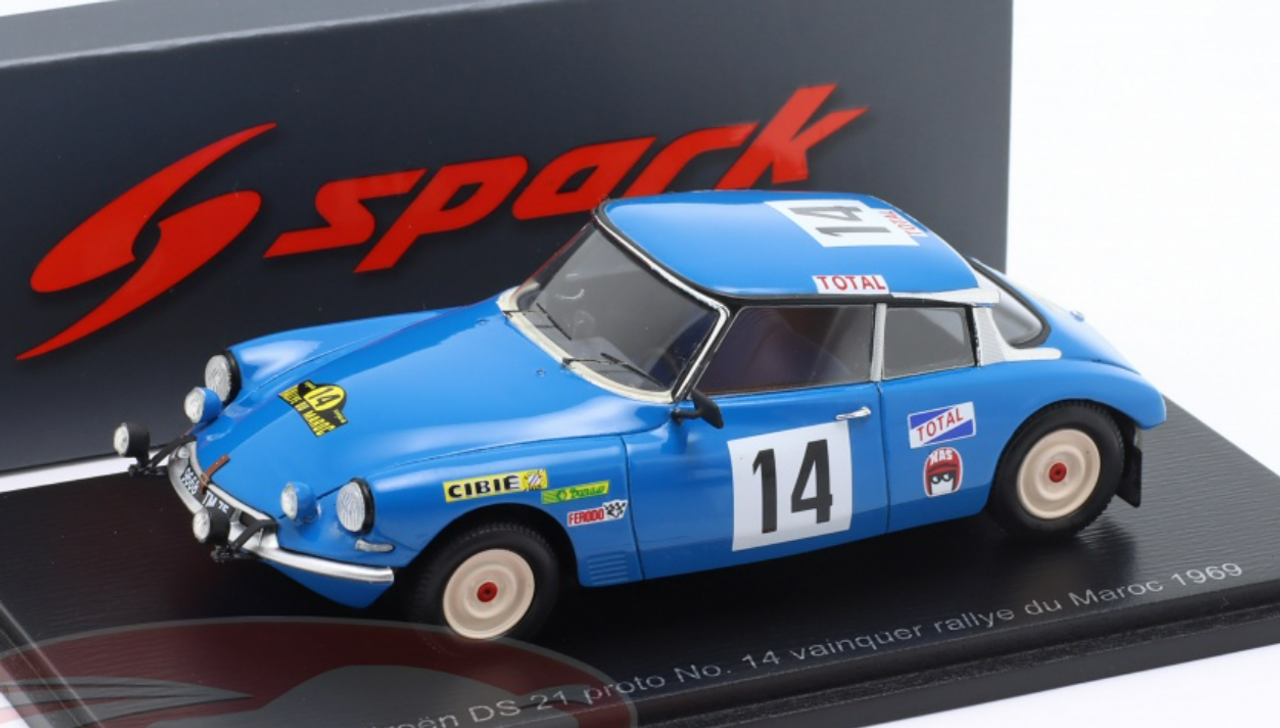 1/43 Spark 1969 Citroen DS 21 Prototyp #14 Winner Rally Morocco Bob Neyret, Jacques Terramorsi Car Model