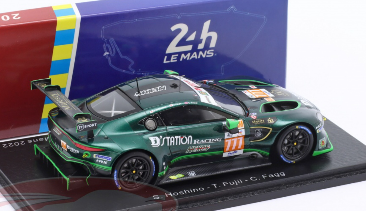 1/43 Spark 2022 Aston Martin Vantage AMR #777 24h LeMans D'Station Racing Satoshi Hoshino, Tomonobu Fuji, Charles Fagg Car Model