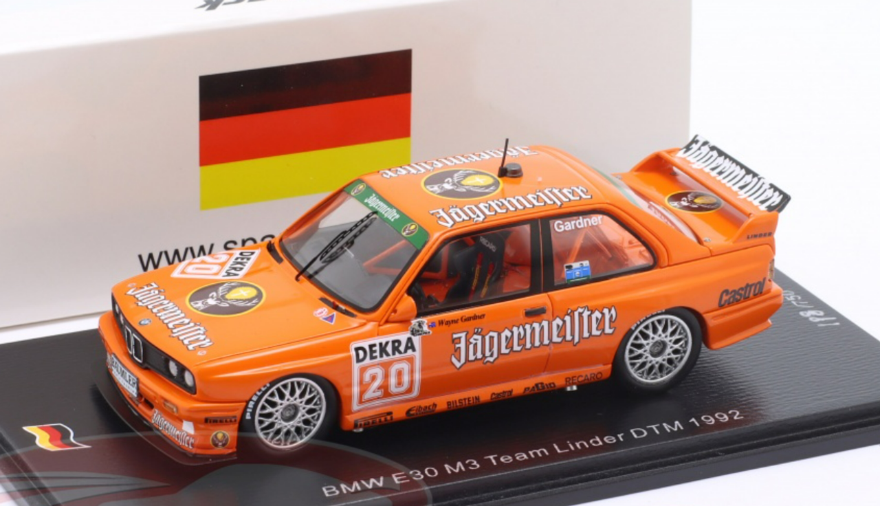 1/43 Spark 1992 BMW M3 (E30) Team Linder #20 DTM Team Linder Wayne Gardner Car Model