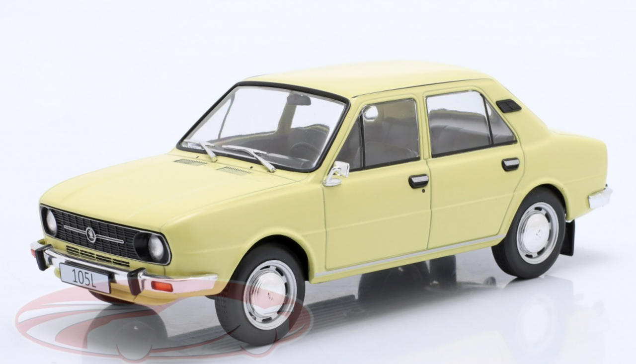 1/24 WhiteBox 1976 Skoda 105L (Light Yellow) Car Model