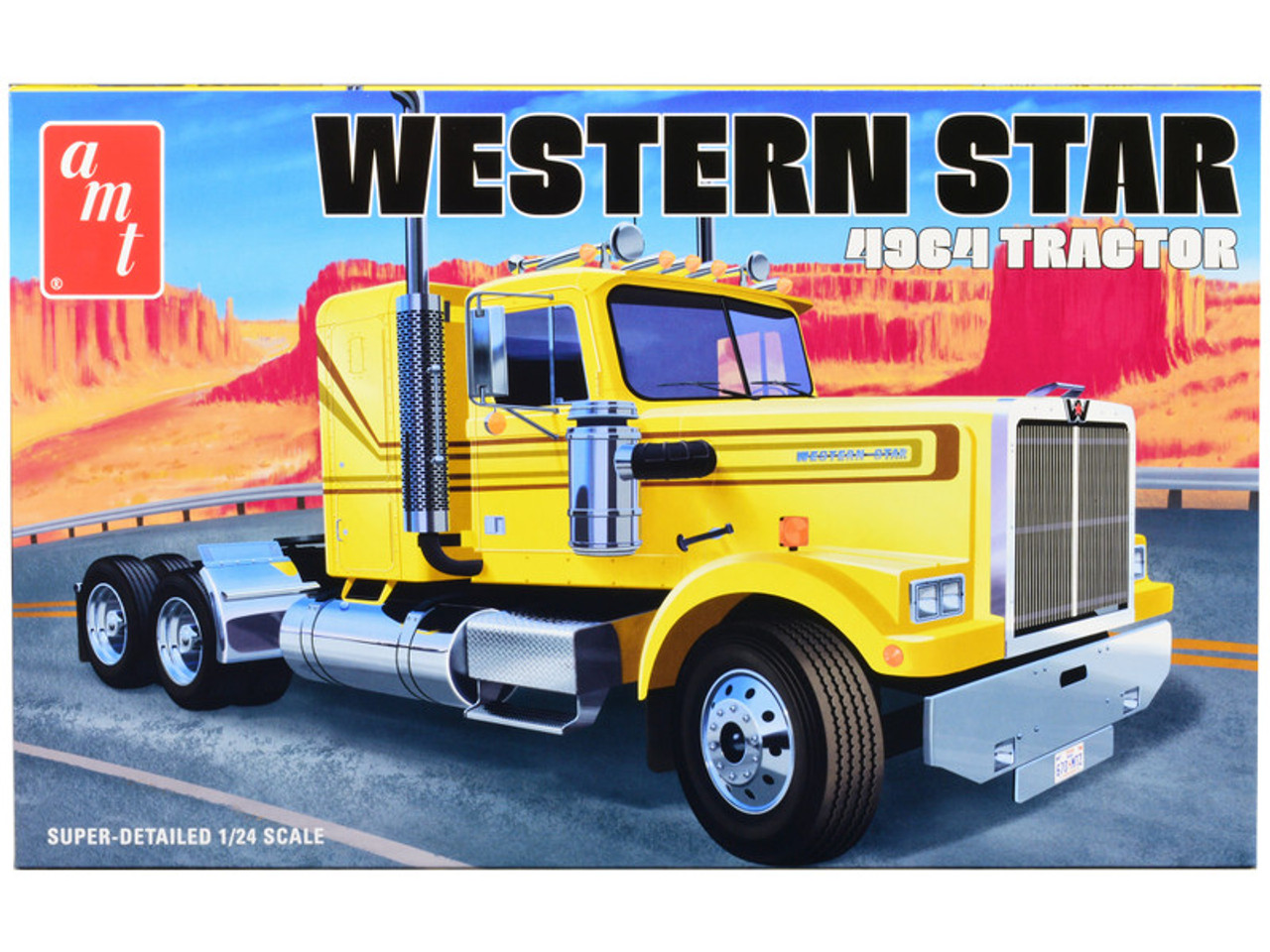 Skill 3 Model Kit Western Star 4964 Truck Tractor 1/24 Scale Model by AMT