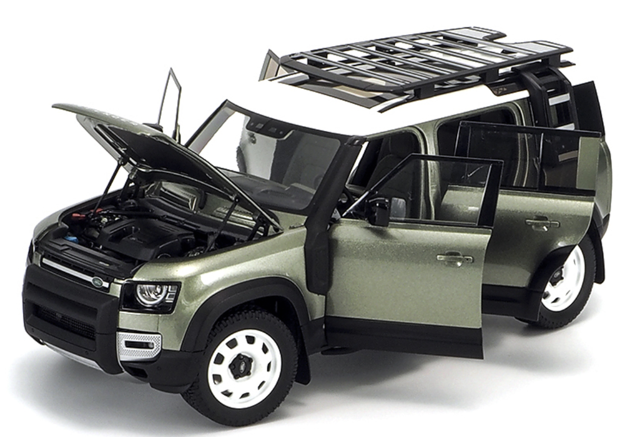 MINOR DEFECT & NO ACCESSORIES 1/18 Almost Real 2020 Land Rover L663 Defender 110 (Pangea Green) Diecast Car Model