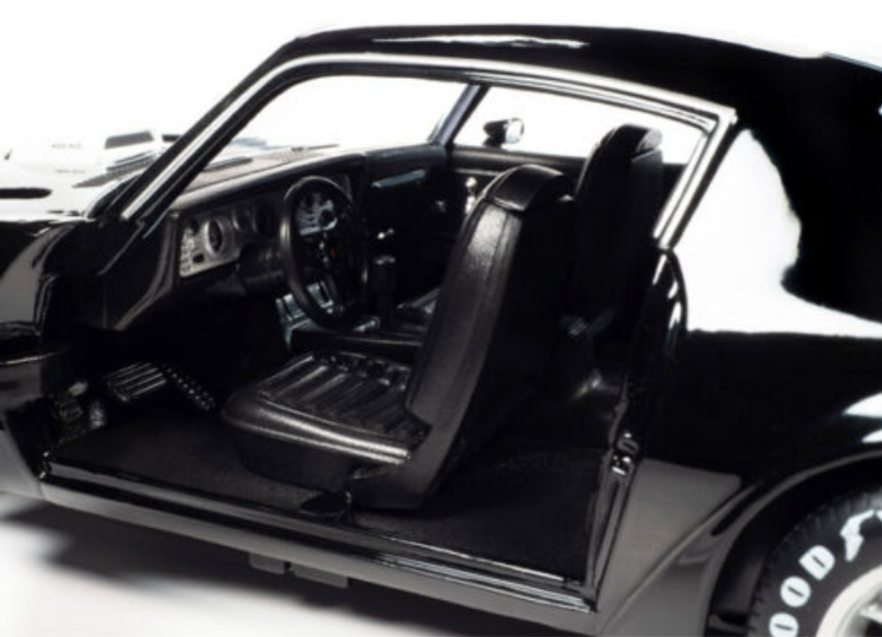 1/18 Auto World 1972 Pontiac Firebird T/A Trans Am Starlight Black with White Stripes Diecast Car Model