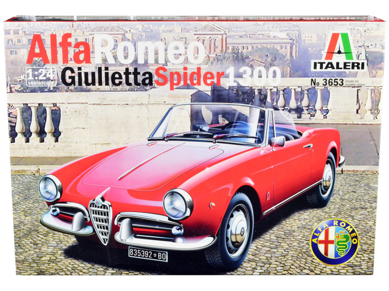 Skill 3 Model Kit Alfa Romeo Guilietta Spider 1300 1/24 Scale Model by Italeri