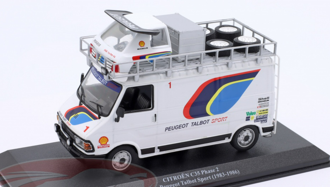 1/43 DeAgostini 1985 Citroen C35 Phase 2 Rallye Assistance Team Peugeot Talbot Sport Car Model