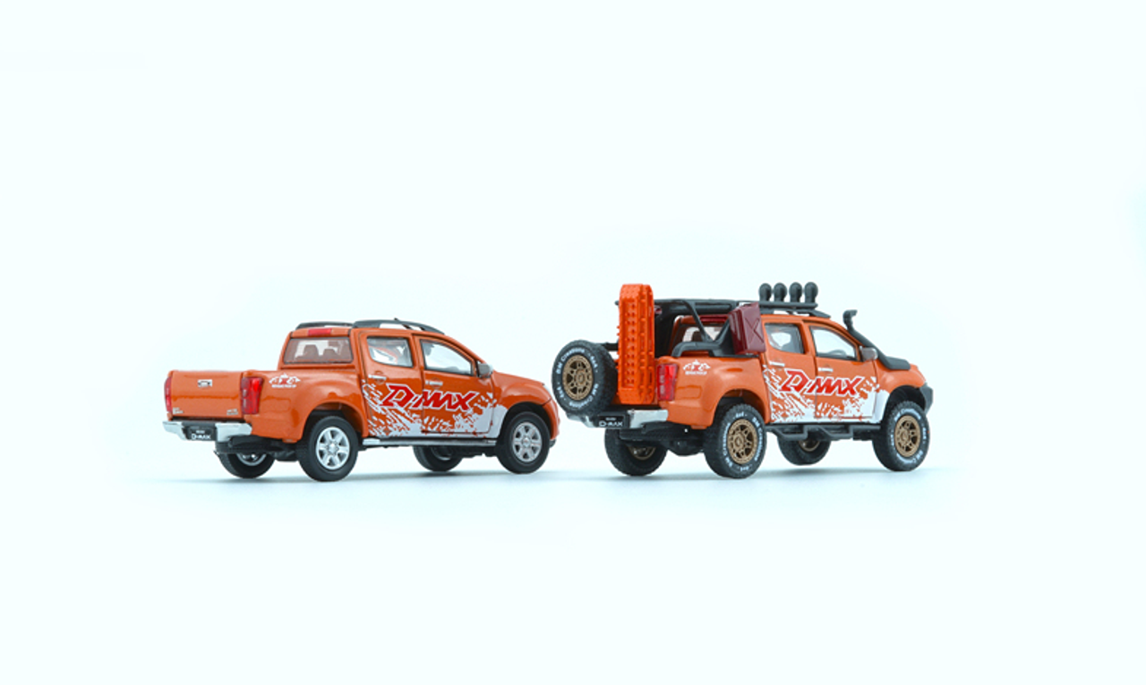 1/64 BM Creations Isuzu D-Max 2018 - Orange with Sticker w/ Accessory Pack 