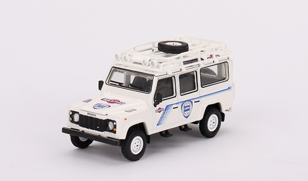 1/64 Mini GT 1991 Land Rover Defender 110 Safari Rally Martini Racing Support Vehicle Diecast Car Model 