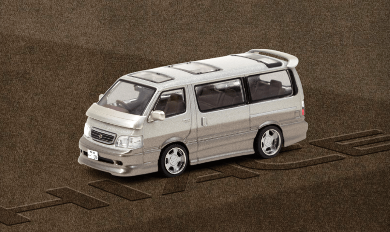 1/64 Tarmac Works Toyota Hiace Wagon Custom Silver / Brown